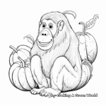Detailed Proboscis Monkey with Banana Coloring Sheets for Adults 4