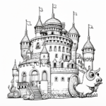Detailed Pugicorn and Castle Coloring Pages for Adults 2