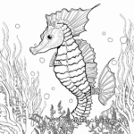 Detailed Seahorse Coloring Pages for Adults 3