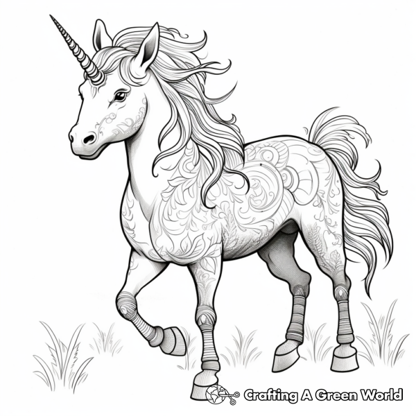 Hard Unicorn Coloring Pages - Free &amp; Printable!