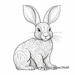 Detailed White Rabbit for Adult Coloring Pages 4