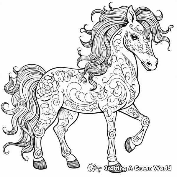 Rainbow Horse Coloring Pages - Free &amp; Printable!
