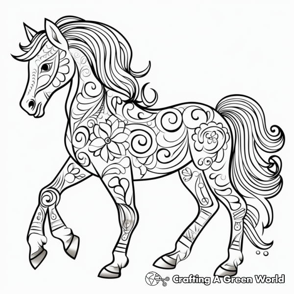 Rainbow Horse Coloring Pages - Free &amp; Printable!