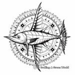 Dynamic Swordfish Mandala Coloring Pages 3