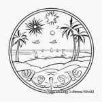 Easy Beach-Themed Summer Mandala Coloring Pages for Kids 2
