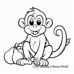 Easy Monkey and Banana Coloring Pages for Kids 1