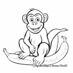 Easy Monkey and Banana Coloring Pages for Kids 2