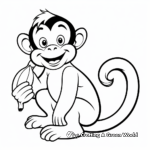 Easy Monkey and Banana Coloring Pages for Kids 3