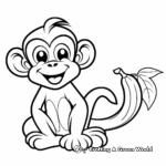 Easy Monkey and Banana Coloring Pages for Kids 4