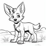 Easy-to-Color Simple Jackal Coloring Sheets 1