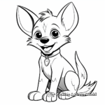 Easy-to-Color Simple Jackal Coloring Sheets 3