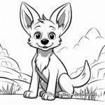 Easy-to-Color Simple Jackal Coloring Sheets 4