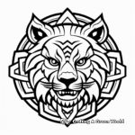 Easy-to-Color Tiger Mandala Coloring Pages for Kids 1