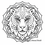 Easy-to-Color Tiger Mandala Coloring Pages for Kids 3