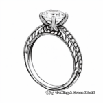 Elegant Vintage Engagement Ring Coloring Pages 1