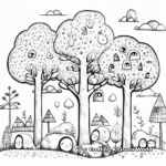 Enchanting Fall Forest Scene Coloring Pages 3