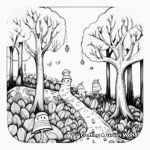 Enchanting Fall Forest Scene Coloring Pages 4