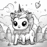 Enchanting Pugicorn in Dreamland Coloring Pages 1