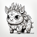 Enchanting Pugicorn in Dreamland Coloring Pages 4