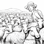 Euphoric Shepherd with His Flock Coloring Sheets 1