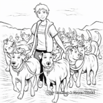 Euphoric Shepherd with His Flock Coloring Sheets 3