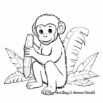 Exotic Capuchin Monkey with Banana Coloring Pages 1