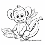 Exotic Capuchin Monkey with Banana Coloring Pages 2