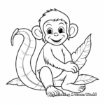 Exotic Capuchin Monkey with Banana Coloring Pages 3
