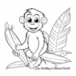 Exotic Capuchin Monkey with Banana Coloring Pages 4