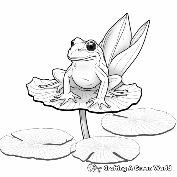 Frog On Lily Pad Coloring Pages - Free & Printable!