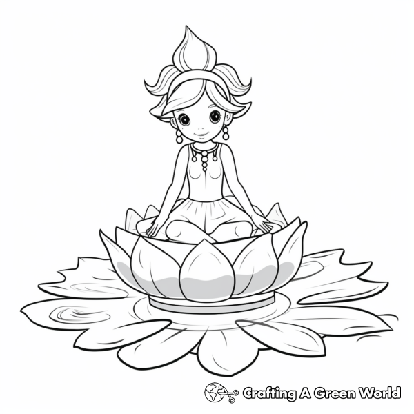 Frog On Lily Pad Coloring Pages - Free & Printable!