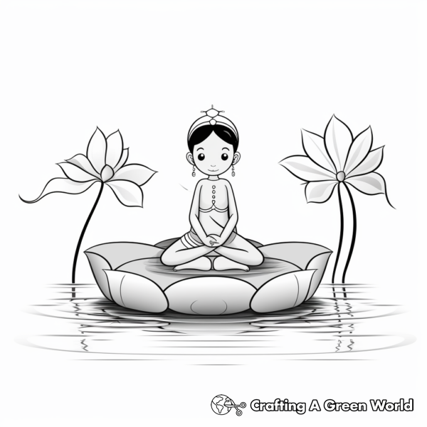Frog On Lily Pad Coloring Pages - Free & Printable!
