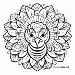 Fall-themed Turkey Mandala Coloring Sheets 3
