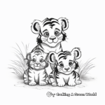 Family of Tiger Cubs Coloring Pages 3