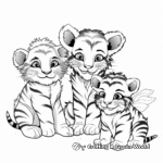 Family of Tiger Cubs Coloring Pages 4