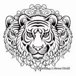 Family Tiger Mandala: Male, Female, and Cubs Mandala Coloring Pages 1
