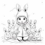 Fantasy Snow Bunny White Rabbit Coloring Pages 2