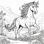 Fantasy Unicorns Horses Roaming Free Coloring Pages 1