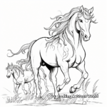 Fantasía Unicornios Caballos Deambulando Páginas para colorear gratis 4