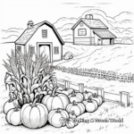 Farm Fresh Harvest: Apples, Corn, and Pumpkin Coloring Pages 1