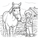 Farm Life: Farmer With Horses Coloring Pages 2