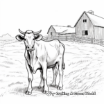 Farm Setting Dairy Cow Coloring Pages 1