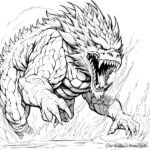 Ferocious Godzilla Coloring Pages 2