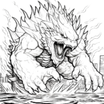 Ferocious Godzilla Coloring Pages 3