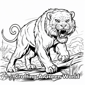 Sabertooth Tiger Coloring Pages - Free &amp; Printable!