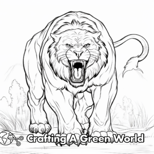 Sabertooth Tiger Coloring Pages - Free &amp; Printable!