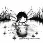 Fireflies Reflecting in Water Coloring Pages 2