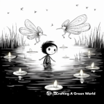 Fireflies Reflecting in Water Coloring Pages 3