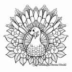 Floral Turkey Mandala Coloring Pages 1