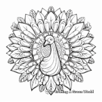 Floral Turkey Mandala Coloring Pages 2